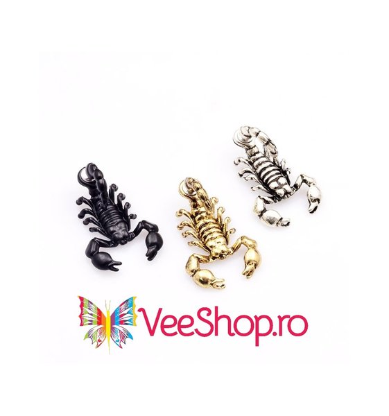 Cercel ear cuff, scorpion cu coada arcuita